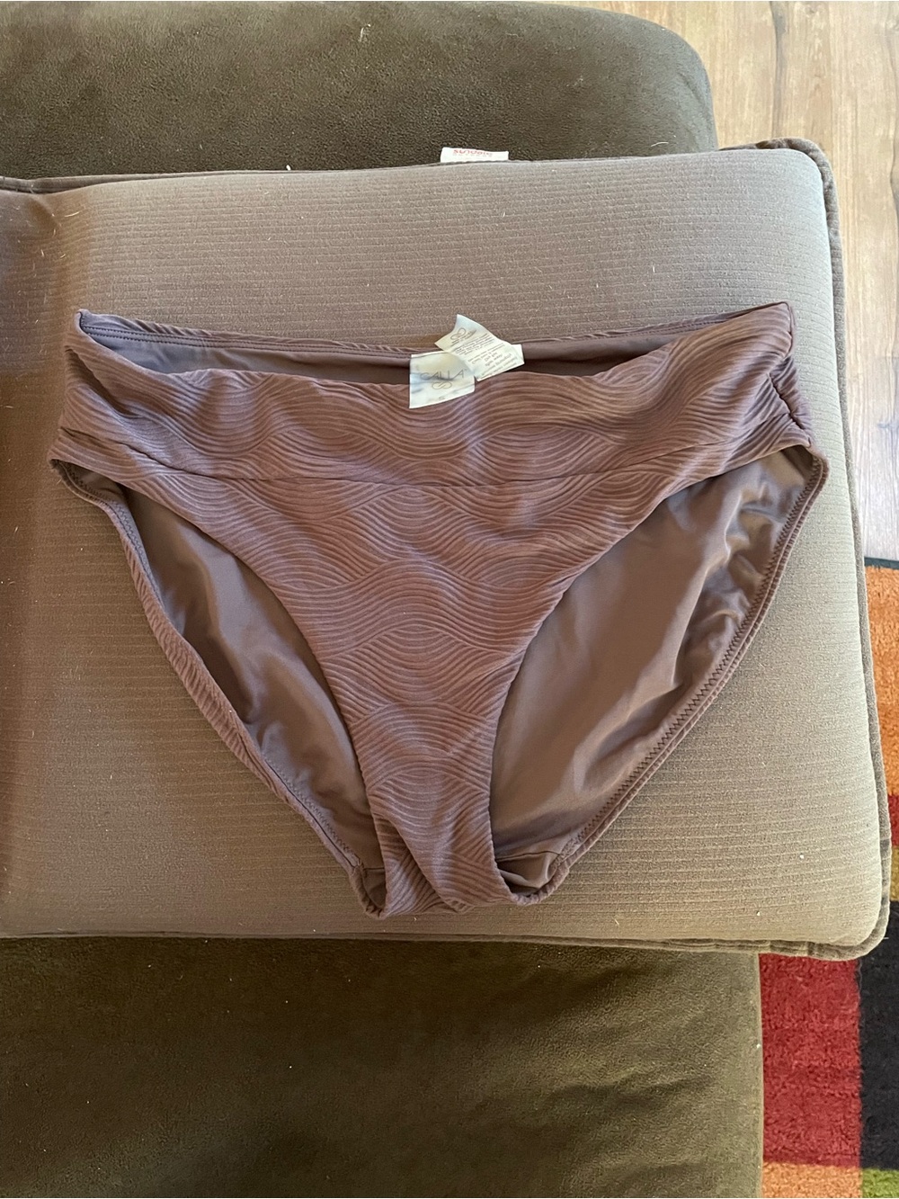 Alia Brown Textured Bikini Bottoms